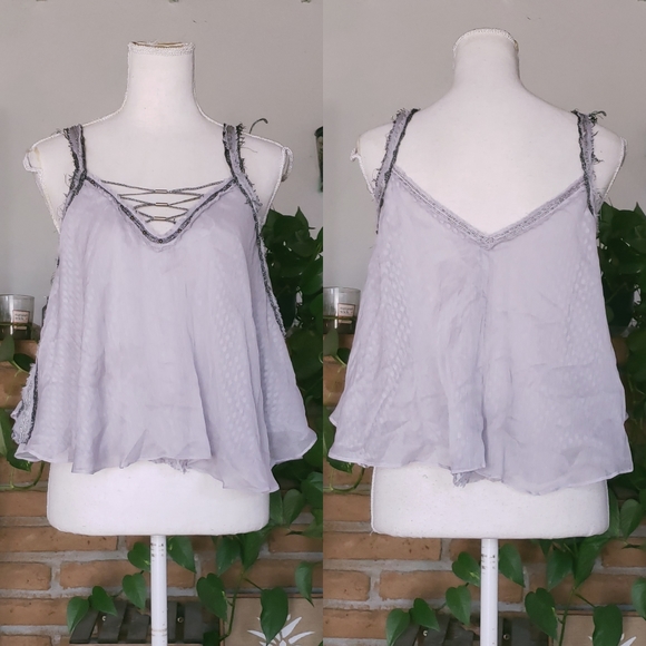 Free People Tops - Free People Lavender Sheer Metallic Top